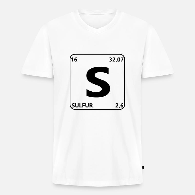 Schwefel - Männer Premium Bio T-Shirt mit V-Ausschnitt - Weiß