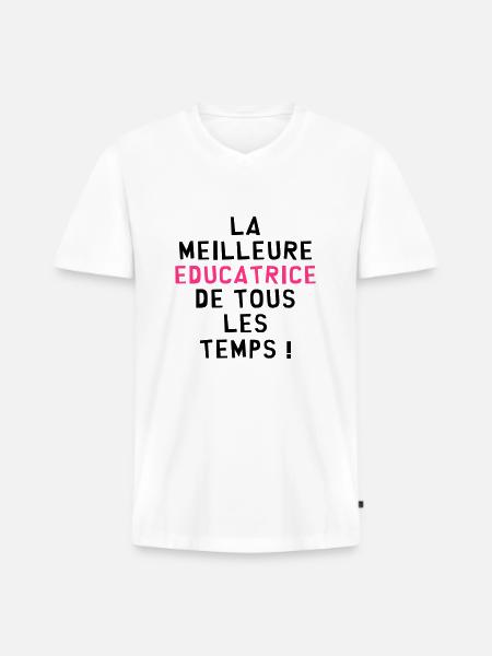 Education / Educateur / Educatrice / Ecole / Prof - T-shirt encolure en V Premium bio Homme - blanc