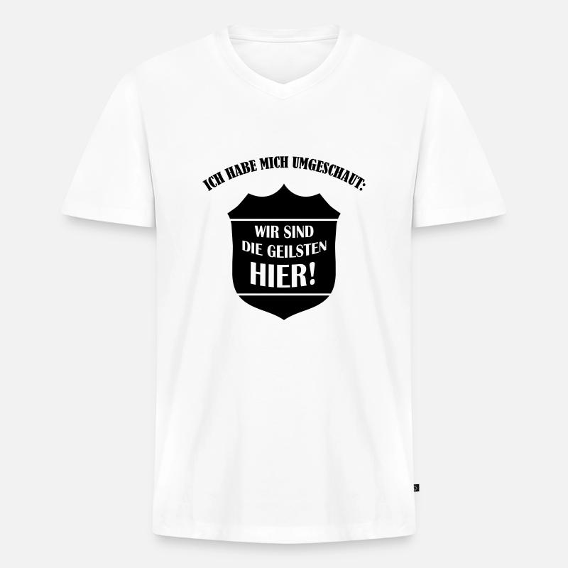 (wir_sind_die_geilsten_hier_01) - Männer Premium Bio T-Shirt mit V-Ausschnitt - Weiß