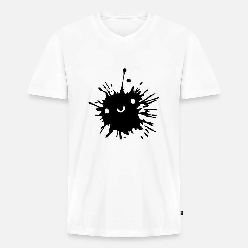 Niedlicher Suesser Klecks - Männer Premium Bio T-Shirt mit V-Ausschnitt - Weiß