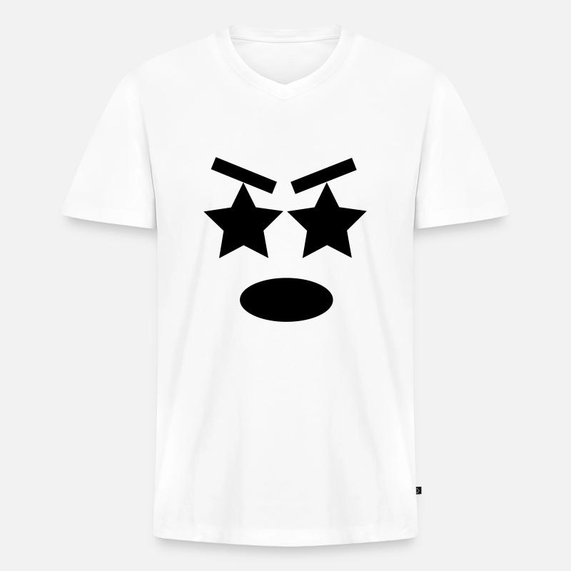 Starface - Männer Premium Bio T-Shirt mit V-Ausschnitt - Weiß