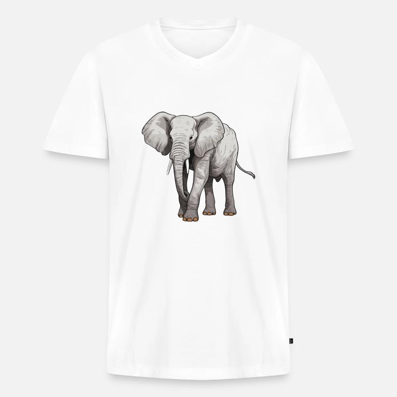 Elefant Tier - Männer Premium Bio T-Shirt mit V-Ausschnitt - undefined
