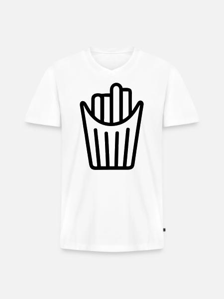 French fries cone - Men's Premium Organic T-shirt with V-neck - white