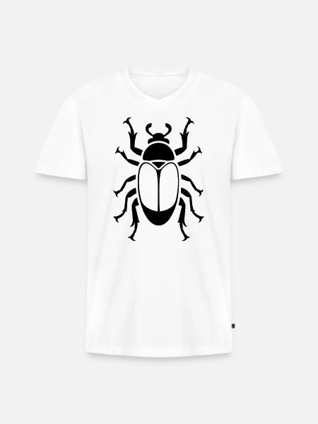 scarabée - Männer Premium Bio T-Shirt mit V-Ausschnitt - Weiß