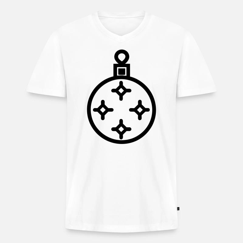 Weihnachtskugel - Männer Premium Bio T-Shirt mit V-Ausschnitt - Weiß