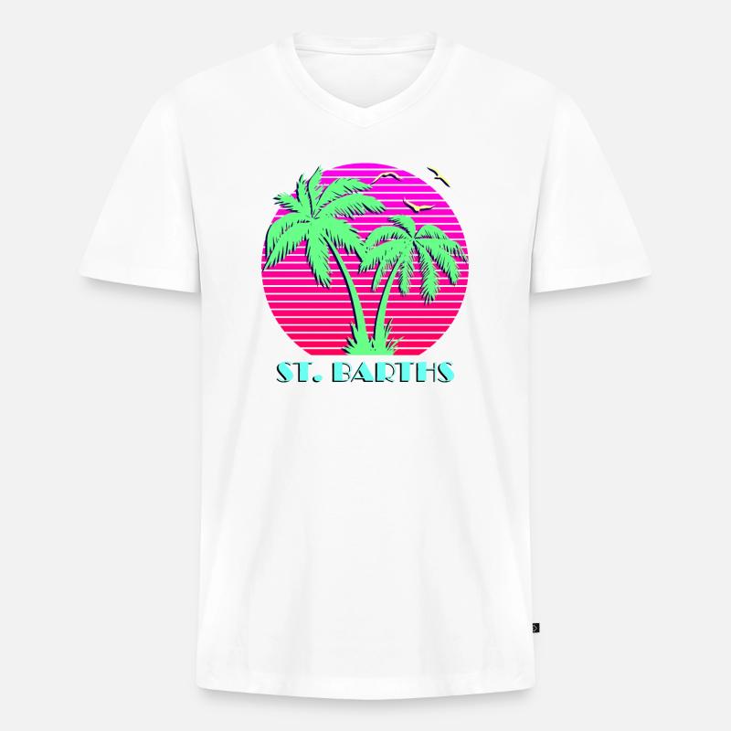 x - Männer Premium Bio T-Shirt mit V-Ausschnitt - Weiß