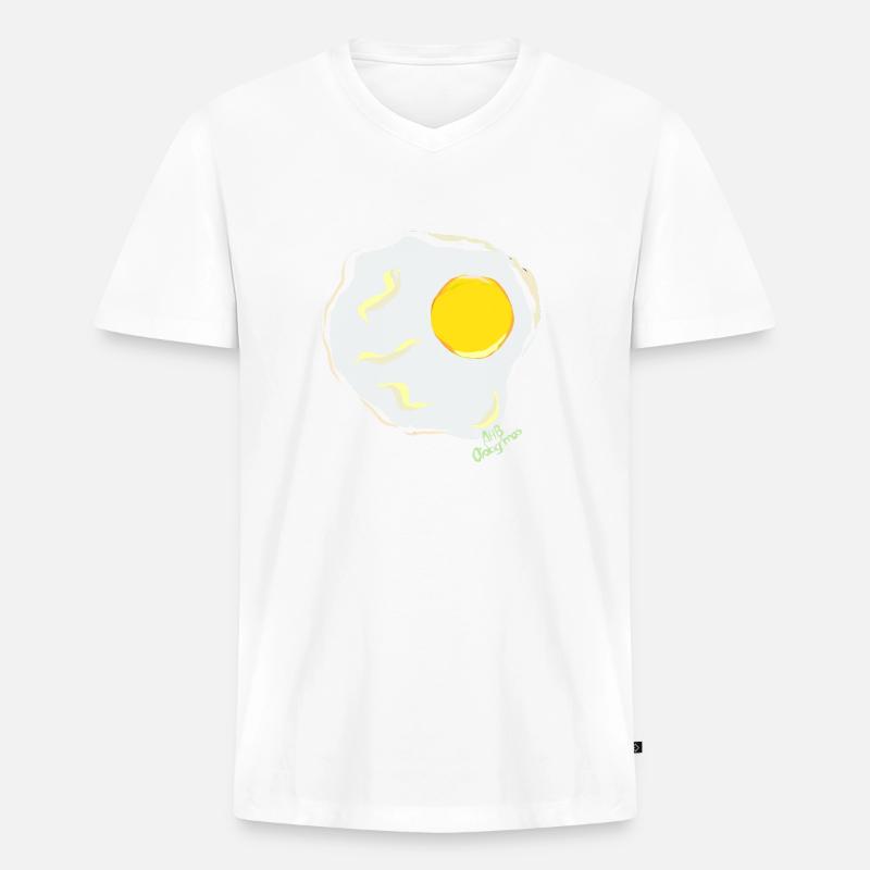 Spiegelei - Männer Premium Bio T-Shirt mit V-Ausschnitt - Weiß