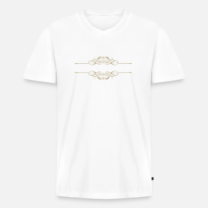 Trennlinien · Headers · Frames - Männer Premium Bio T-Shirt mit V-Ausschnitt - Weiß
