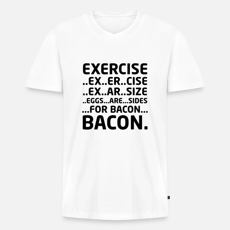 Bacon Logical Deduction - Männer Premium Bio T-Shirt mit V-Ausschnitt - Weiß