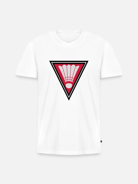 Triangle Badminton Logo - Männer Premium Bio T-Shirt mit V-Ausschnitt - Weiß