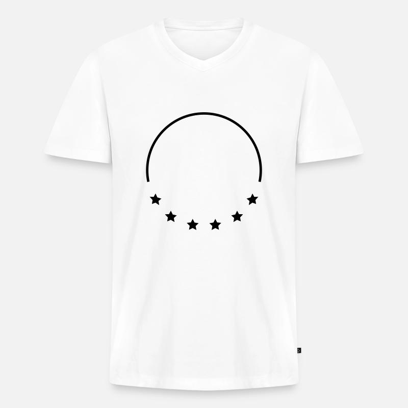 Stars Frame Design - Männer Premium Bio T-Shirt mit V-Ausschnitt - Weiß