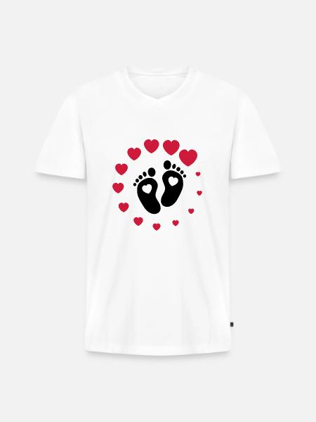 Baby loading - T-shirt encolure en V Premium bio Homme - blanc