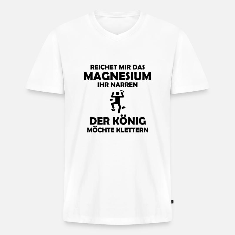 climbing - Männer Premium Bio T-Shirt mit V-Ausschnitt - Weiß