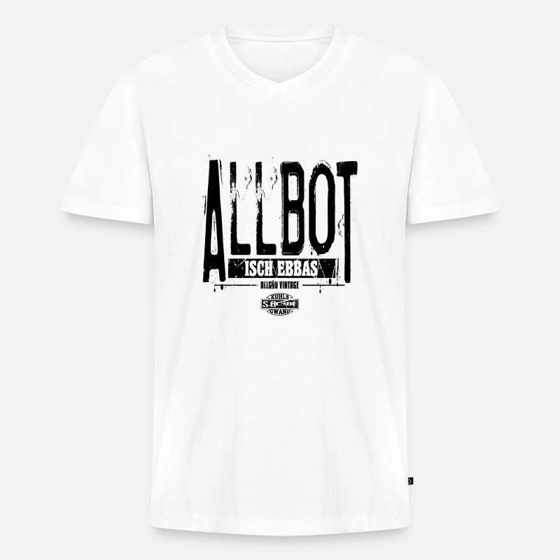 Allbot isch ebbas - Männer Premium Bio T-Shirt mit V-Ausschnitt - Weiß