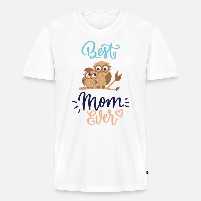 Best mom ever - Männer Premium Bio T-Shirt mit V-Ausschnitt - Weiß