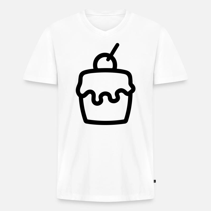 Cupcake - Männer Premium Bio T-Shirt mit V-Ausschnitt - Weiß