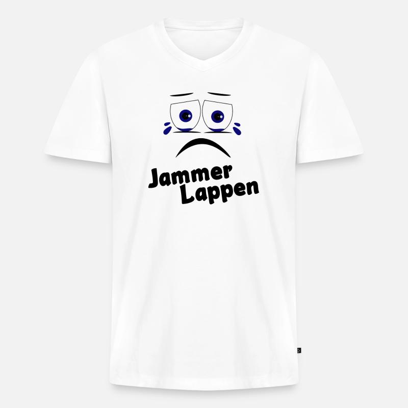 Jammer Lappen - Männer Premium Bio T-Shirt mit V-Ausschnitt - Weiß