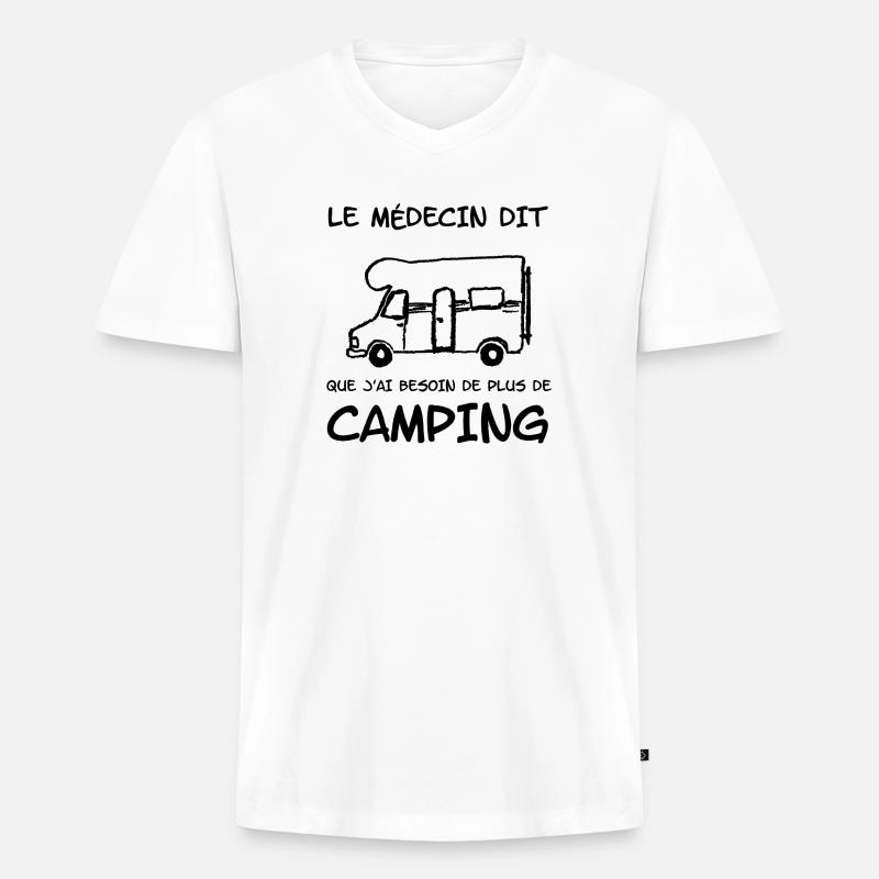le medecin dit - Männer Premium Bio T-Shirt mit V-Ausschnitt - Weiß