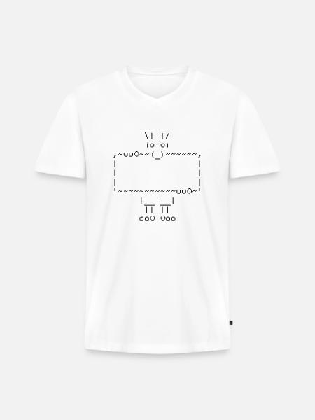ascii art: troll + your text - Men's Premium Organic T-shirt with V-neck - white