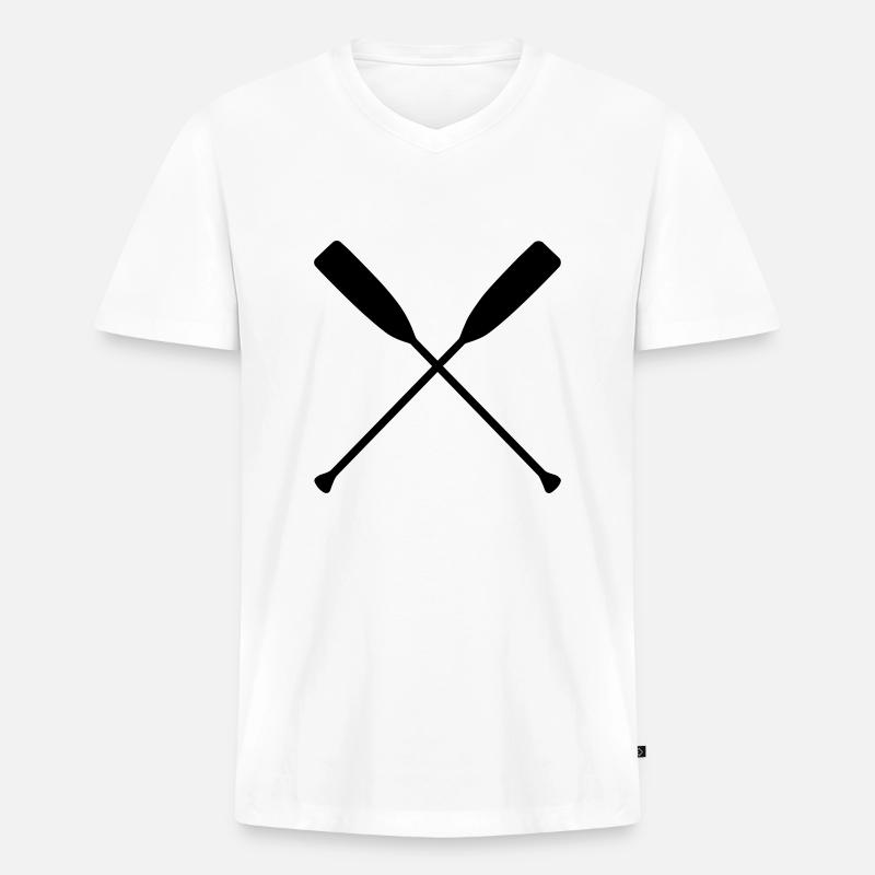 Rowing Paddles - Männer Premium Bio T-Shirt mit V-Ausschnitt - Weiß