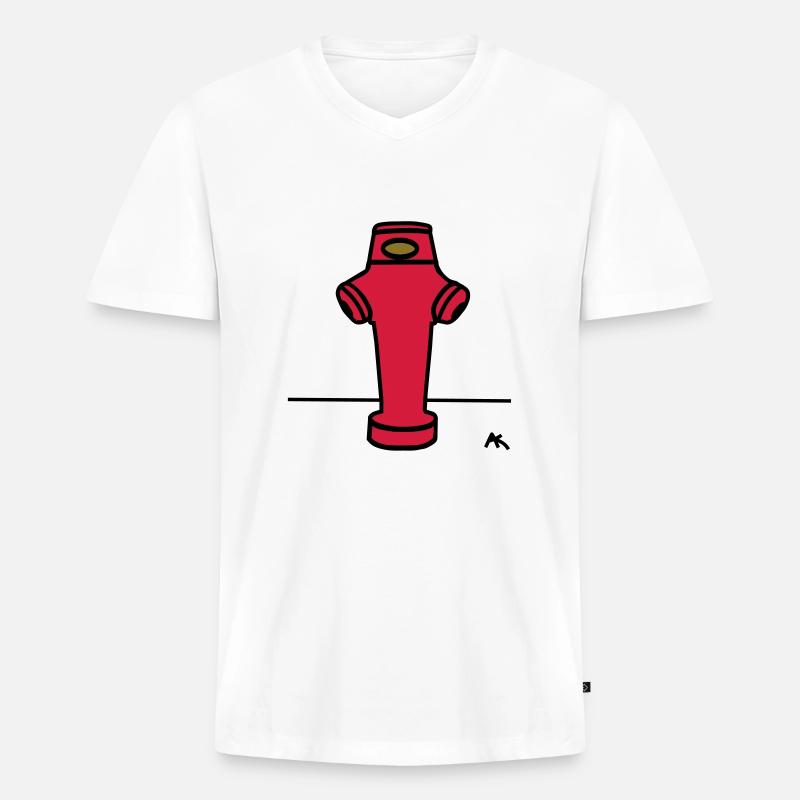 Wasserhydrant - Männer Premium Bio T-Shirt mit V-Ausschnitt - Weiß