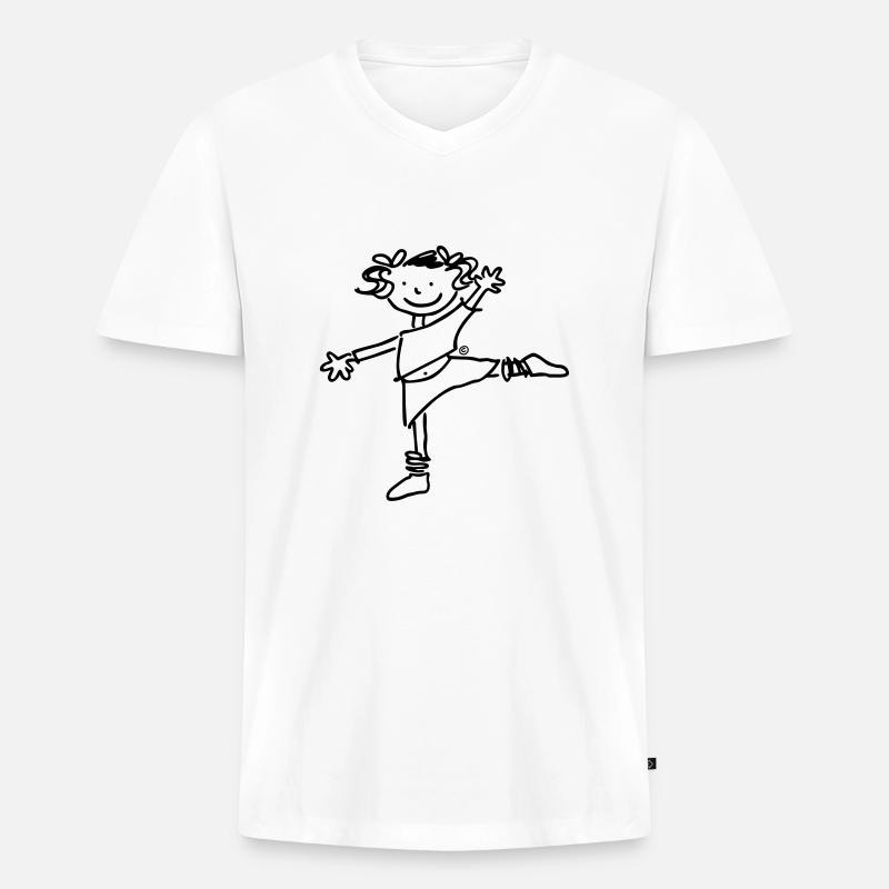 Einfach Arabesqua - Männer Premium Bio T-Shirt mit V-Ausschnitt - Weiß
