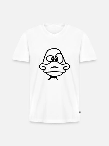 Dumme dumme ænder - Premium økologisk T-shirt med V-hals til mænd - hvid