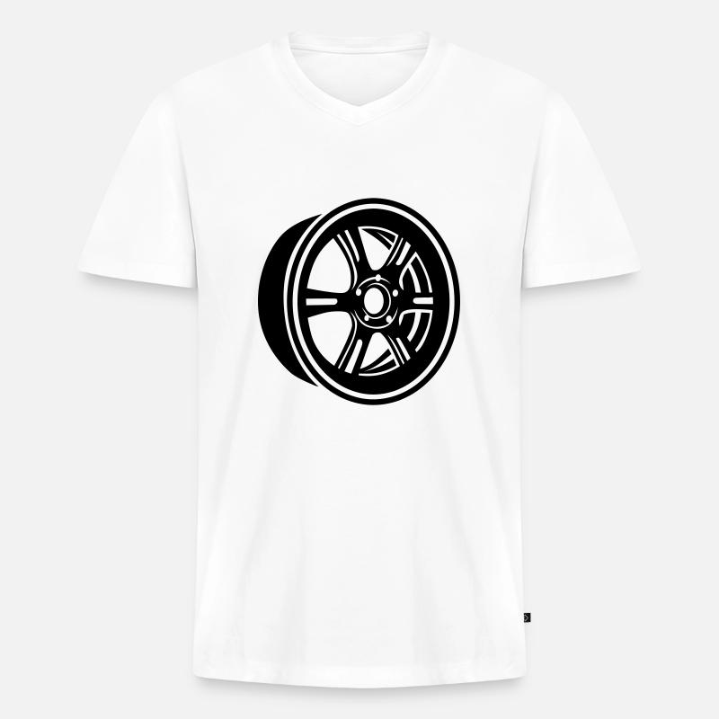 Felge - Männer Premium Bio T-Shirt mit V-Ausschnitt - Weiß