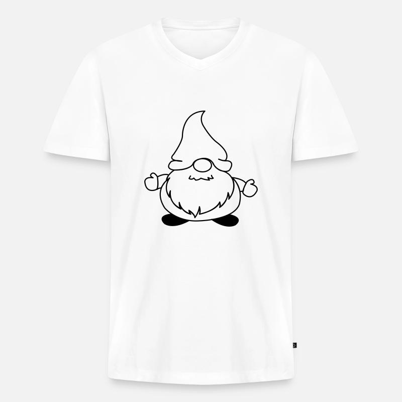 weihnachtsmann_comic_01 - Männer Premium Bio T-Shirt mit V-Ausschnitt - Weiß
