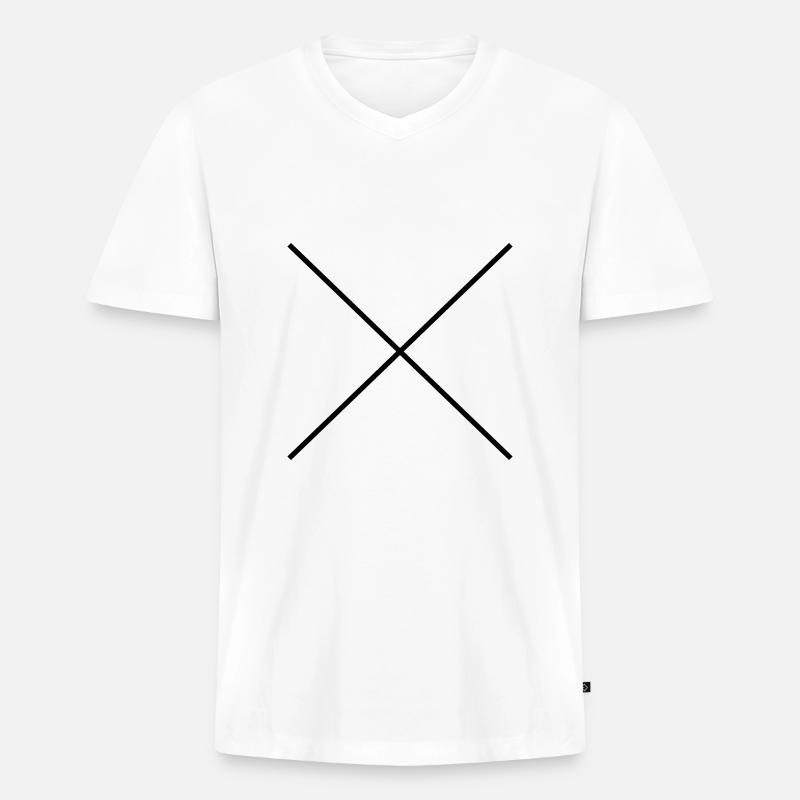 Hipster X - Männer Premium Bio T-Shirt mit V-Ausschnitt - Weiß