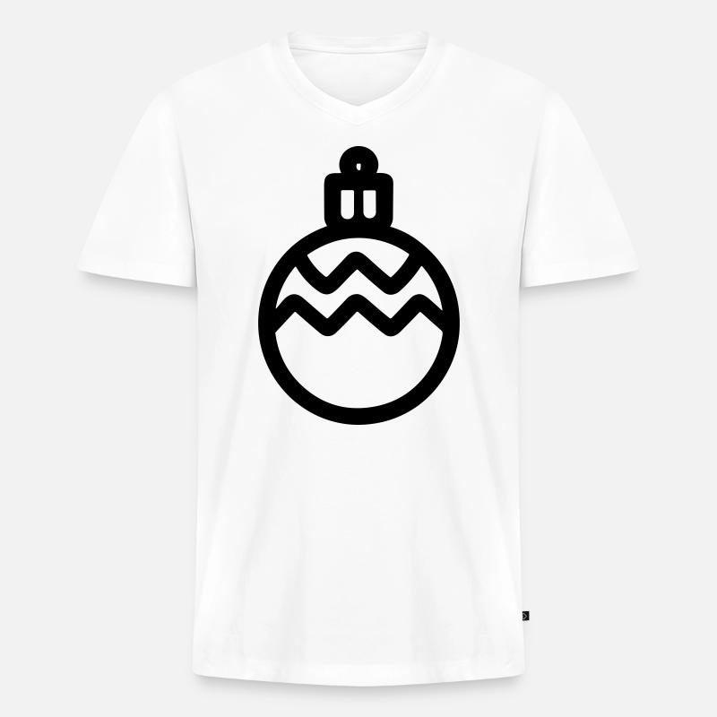 Weihnachtskugel - Männer Premium Bio T-Shirt mit V-Ausschnitt - Weiß