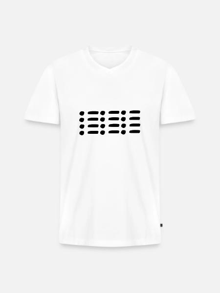 Streg, prikker, prik, form, form, mønster - Premium økologisk T-shirt med V-hals til mænd - hvid
