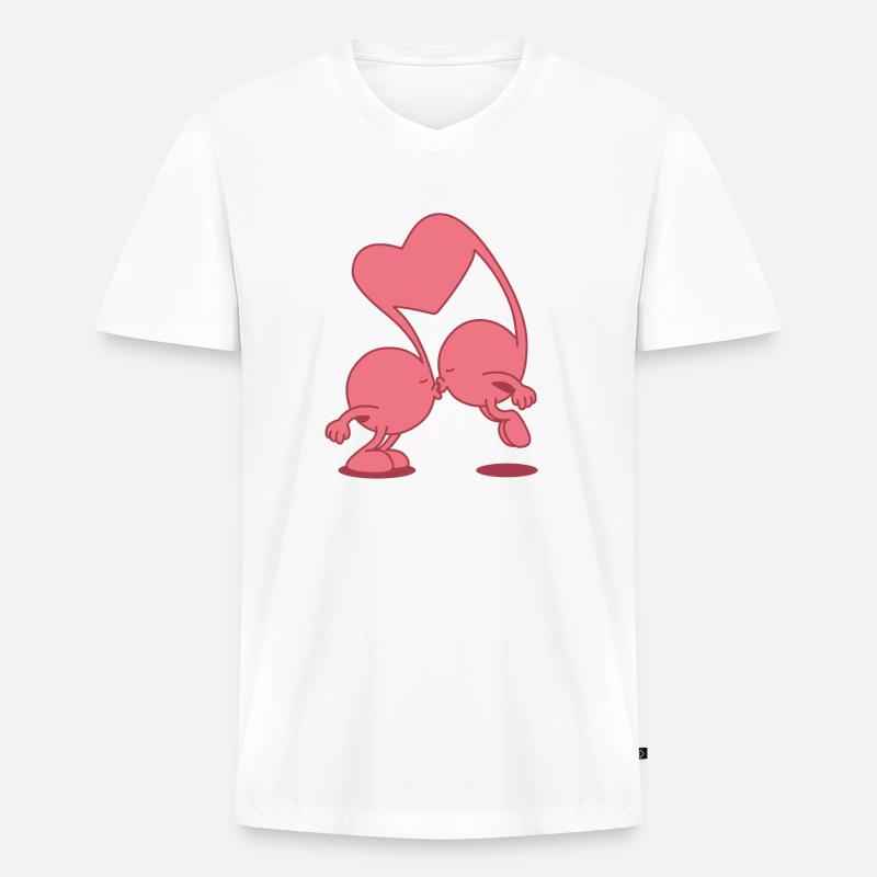 love notes - Männer Premium Bio T-Shirt mit V-Ausschnitt - Weiß