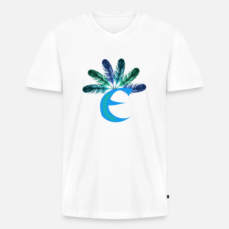 6 federn e - Männer Premium Bio T-Shirt mit V-Ausschnitt - Weiß
