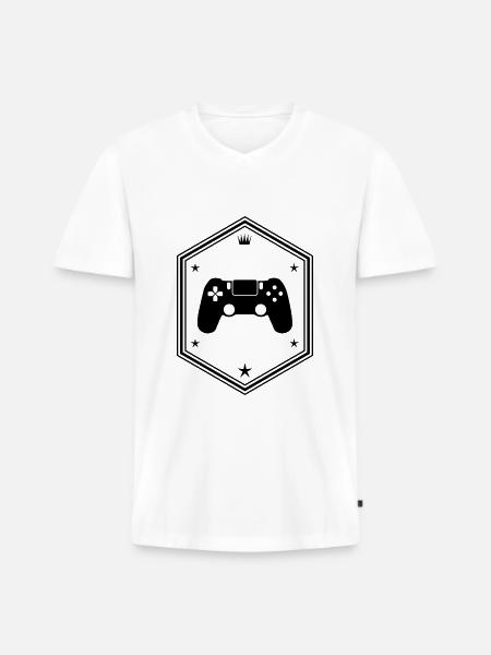 controller gamer - Men's Premium Organic T-shirt with V-neck - white