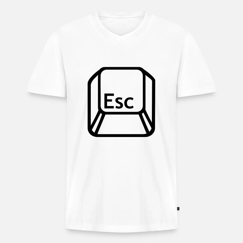Esc Computer - Männer Premium Bio T-Shirt mit V-Ausschnitt - Weiß