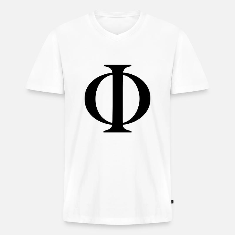 phi - Männer Premium Bio T-Shirt mit V-Ausschnitt - Weiß