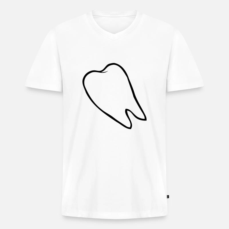 Verlorener Backenzahn Comic - Männer Premium Bio T-Shirt mit V-Ausschnitt - Weiß