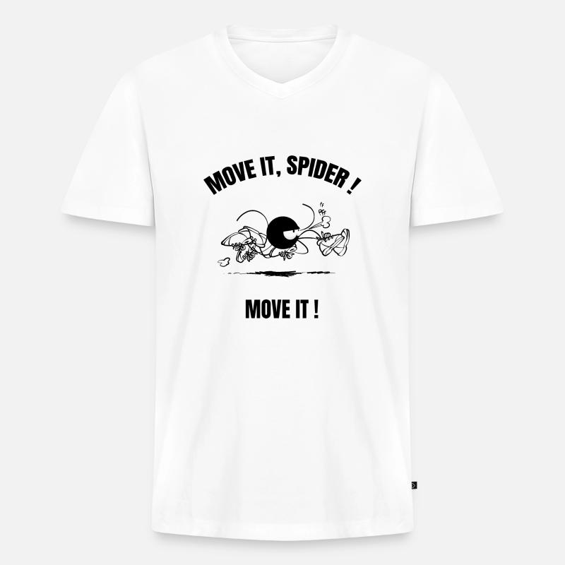 Beth the Spider - Laufen (Textversion) - Männer Premium Bio T-Shirt mit V-Ausschnitt - Weiß