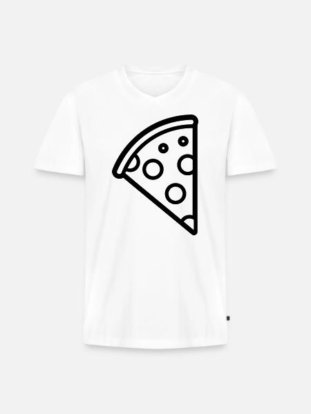 Pizza slice - Men's Premium Organic T-shirt with V-neck - white