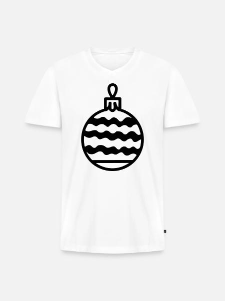 Weihnachtskugel - Männer Premium Bio T-Shirt mit V-Ausschnitt - Weiß
