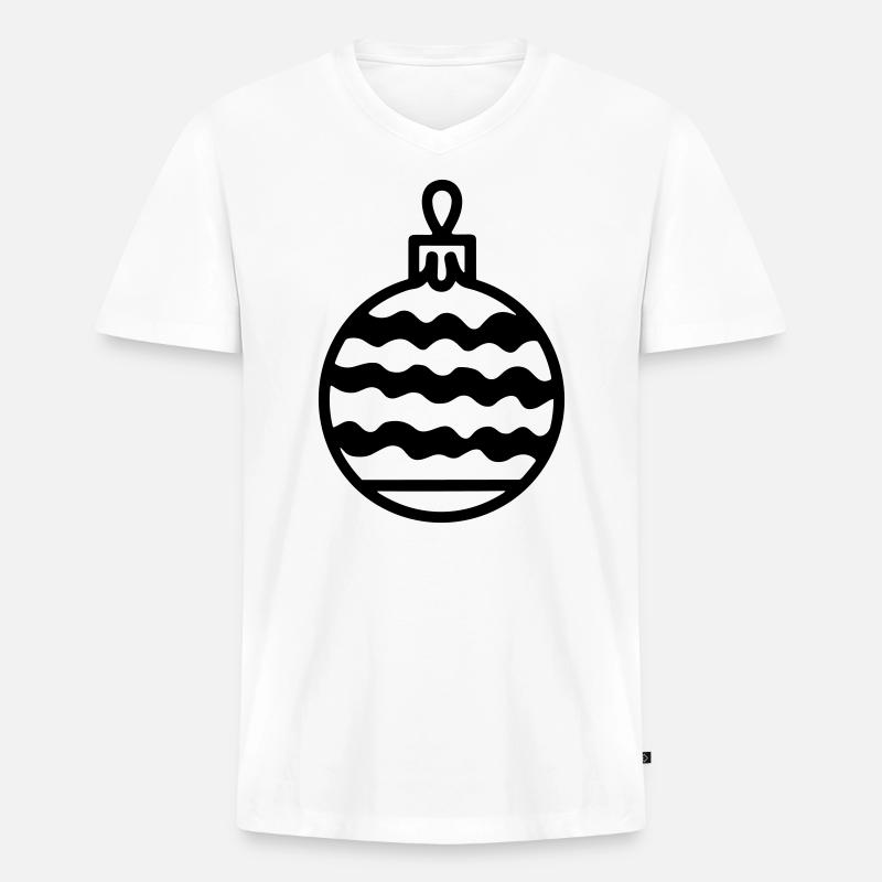 Weihnachtskugel - Männer Premium Bio T-Shirt mit V-Ausschnitt - Weiß