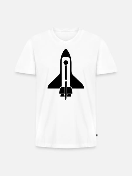 Rocket - Men's Premium Organic T-shirt with V-neck - white