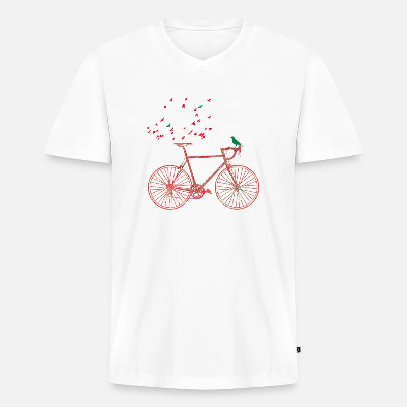 fahrrad e 91 - Männer Premium Bio T-Shirt mit V-Ausschnitt - Weiß