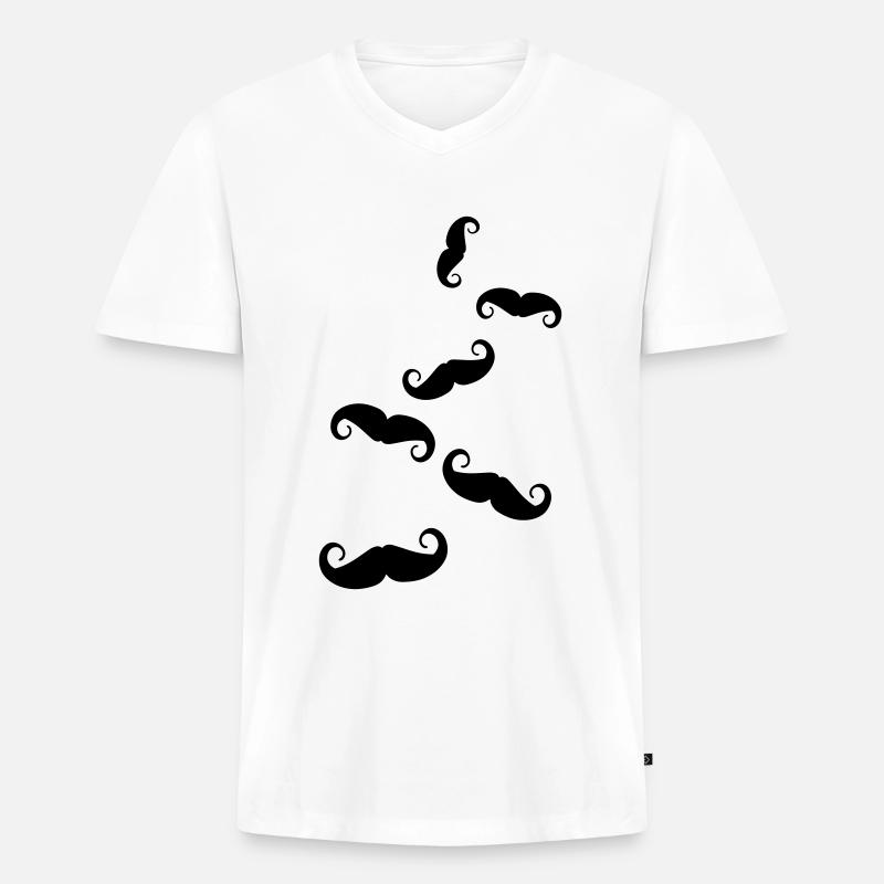 Schnurrbart symbol - Männer Premium Bio T-Shirt mit V-Ausschnitt - Weiß
