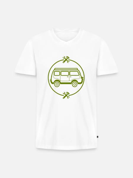 Car - Bus - Oldtimer - Nostalgic - Men's Premium Organic T-shirt with V-neck - white
