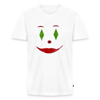 The Joker - Men's Premium Organic T-shirt with V-neck - white - Front - Nico (187cm)