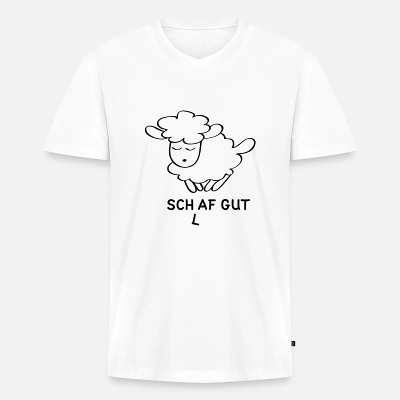 (l)af gut - Männer Premium Bio T-Shirt mit V-Ausschnitt - Weiß