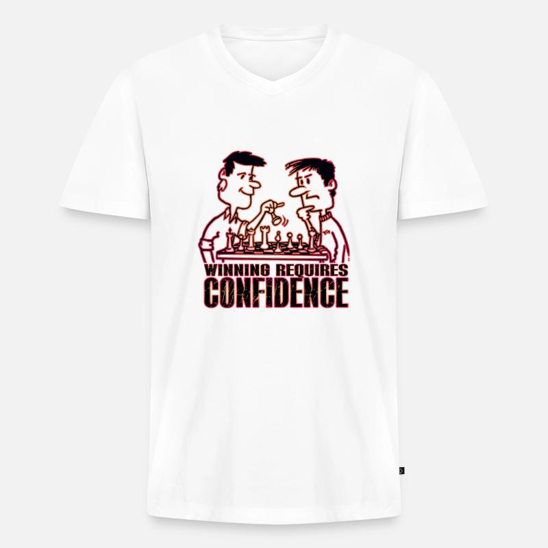 Winning requires Confidence - Männer Premium Bio T-Shirt mit V-Ausschnitt - Weiß
