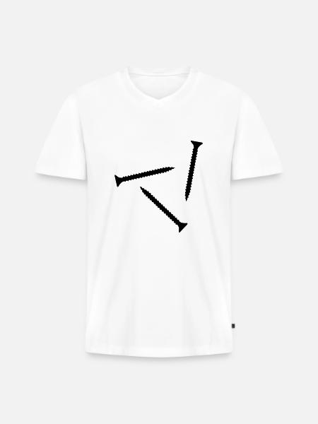 Vis - T-shirt encolure en V Premium bio Homme - blanc